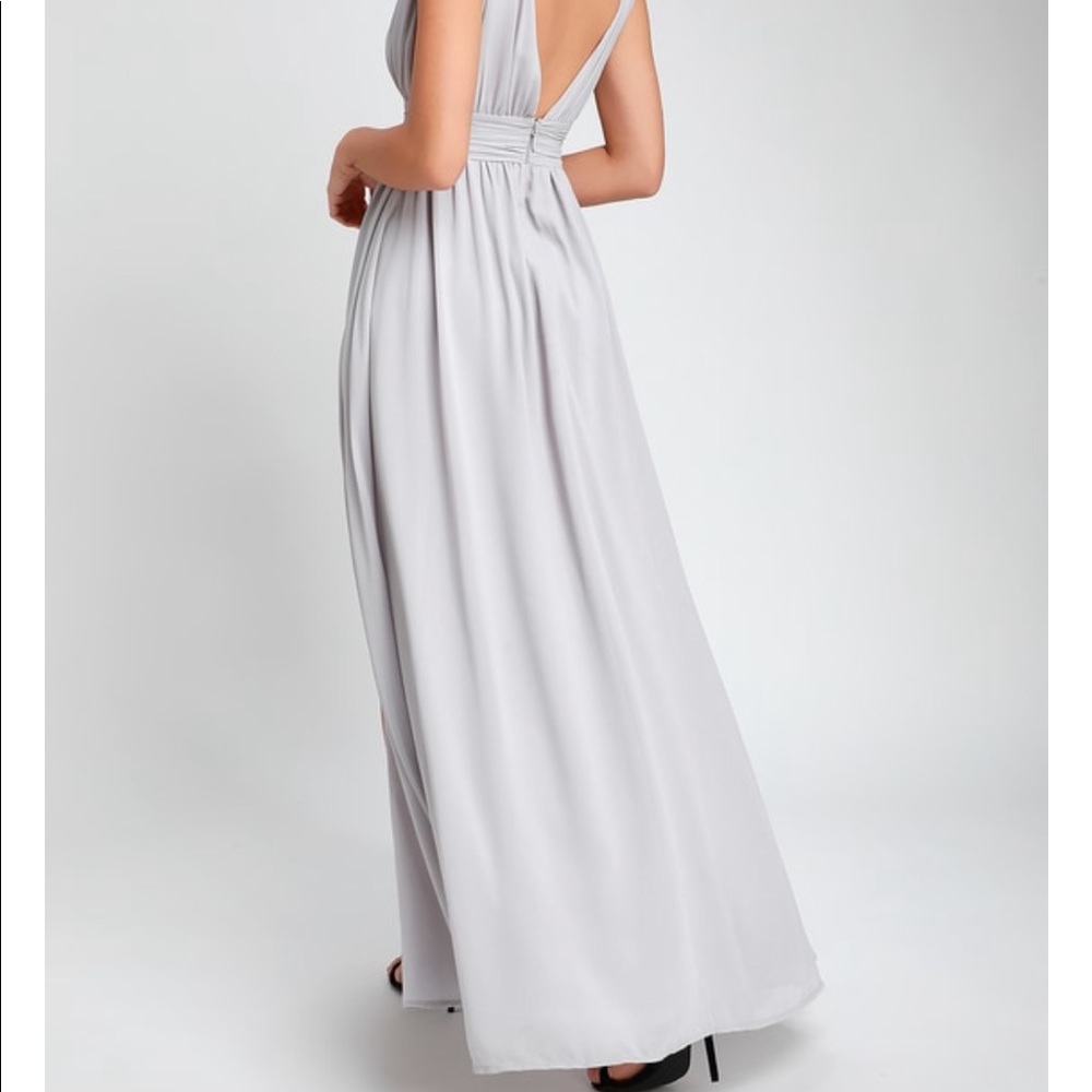 Lulus Heavenly Hues Light Grey Maxi Dress - Picture 8 of 9